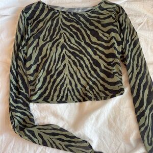 Zebra Print Long Sleeve Top